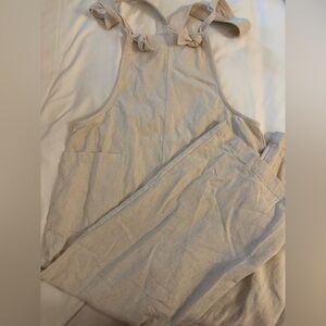 Mahina Natural Linen Overalls